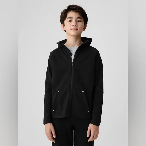 GAP FIT Black Hooded Jacket With Reflevtice Accent - Picture 5 of 6